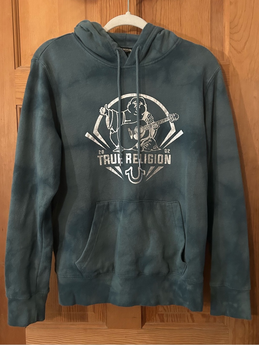 True Religion Green Pullover Hoodie with White Logo